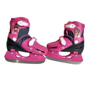 Barbie Youth Adjustable Ice Skates Size Y12 to 2-Pink/Black-Pre-Owned With Box